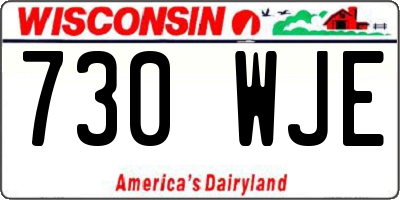 WI license plate 730WJE