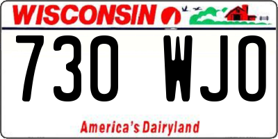 WI license plate 730WJO