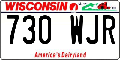 WI license plate 730WJR