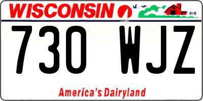 WI license plate 730WJZ