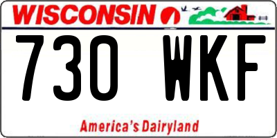 WI license plate 730WKF