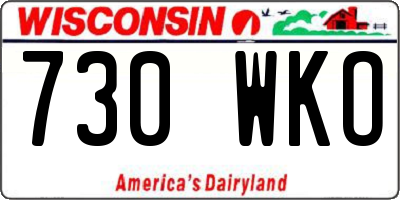 WI license plate 730WKO
