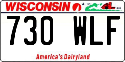 WI license plate 730WLF