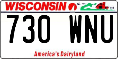 WI license plate 730WNU