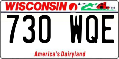 WI license plate 730WQE
