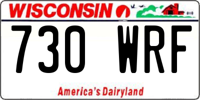 WI license plate 730WRF