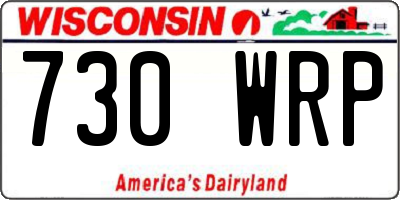 WI license plate 730WRP