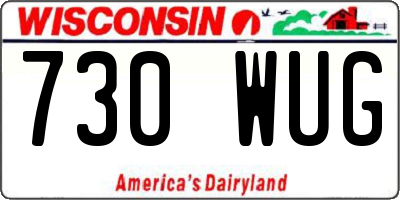 WI license plate 730WUG