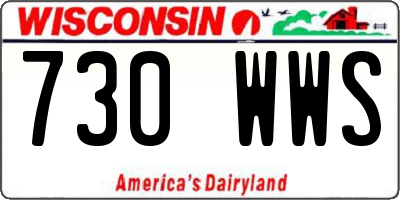 WI license plate 730WWS