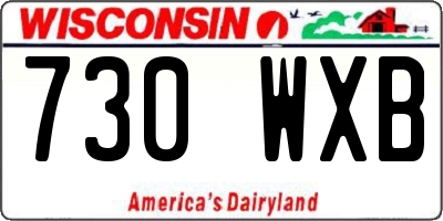 WI license plate 730WXB