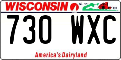 WI license plate 730WXC