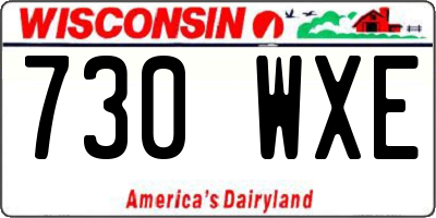 WI license plate 730WXE