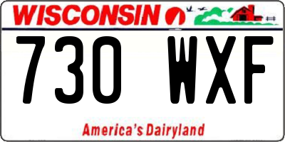 WI license plate 730WXF