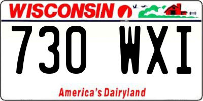 WI license plate 730WXI