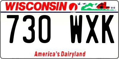 WI license plate 730WXK