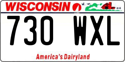 WI license plate 730WXL