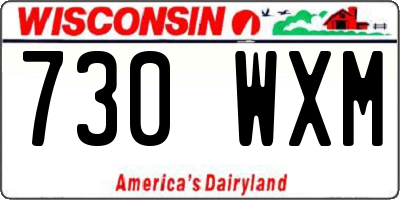 WI license plate 730WXM