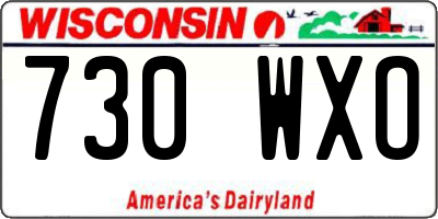 WI license plate 730WXO