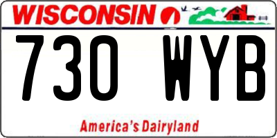 WI license plate 730WYB