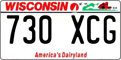 WI license plate 730XCG