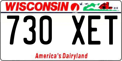 WI license plate 730XET