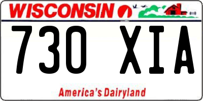 WI license plate 730XIA