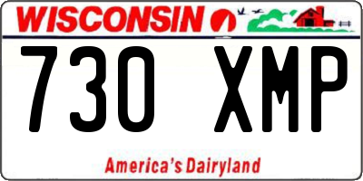 WI license plate 730XMP