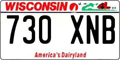 WI license plate 730XNB