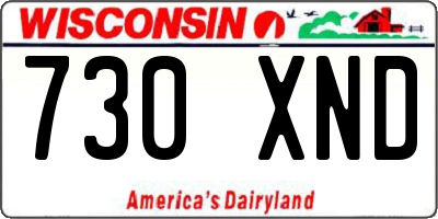 WI license plate 730XND