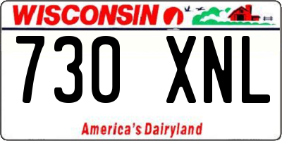 WI license plate 730XNL