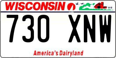 WI license plate 730XNW