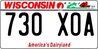 WI license plate 730XOA