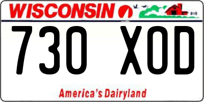 WI license plate 730XOD