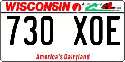 WI license plate 730XOE