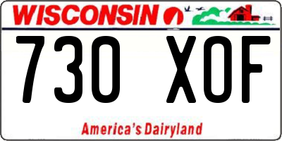 WI license plate 730XOF