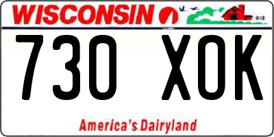 WI license plate 730XOK