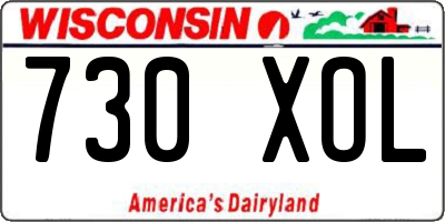 WI license plate 730XOL