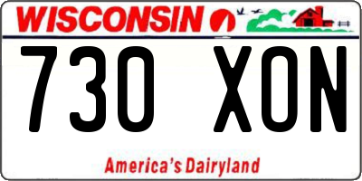 WI license plate 730XON