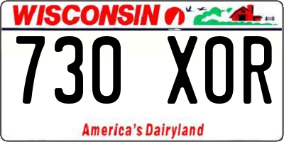 WI license plate 730XOR
