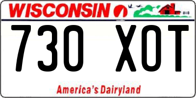 WI license plate 730XOT