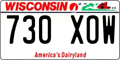 WI license plate 730XOW