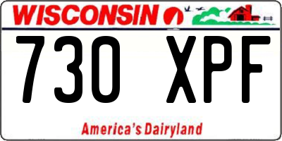 WI license plate 730XPF
