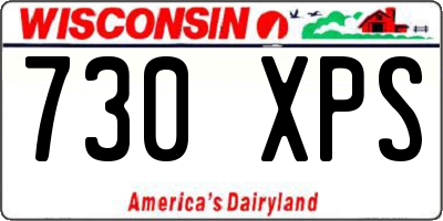 WI license plate 730XPS