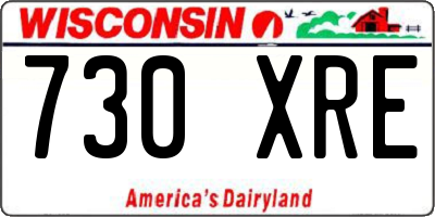 WI license plate 730XRE