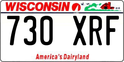 WI license plate 730XRF