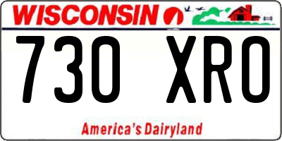 WI license plate 730XRO