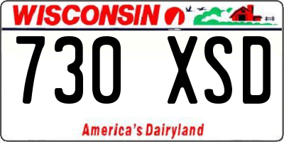 WI license plate 730XSD