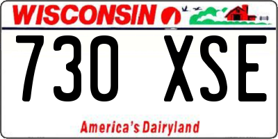 WI license plate 730XSE