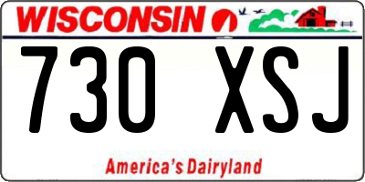 WI license plate 730XSJ