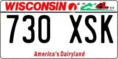 WI license plate 730XSK